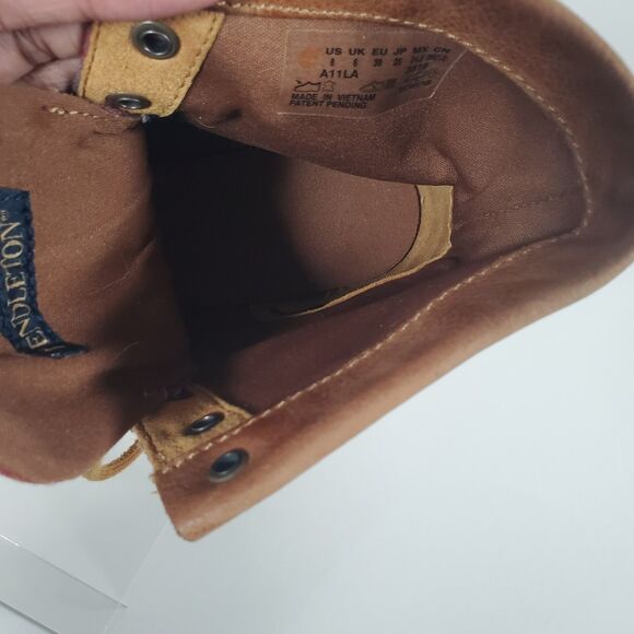 Timberland Women's Boots Size 8 Brown Leather Pendleton Bramhall Plaid Flannel - Picture 6 of 10